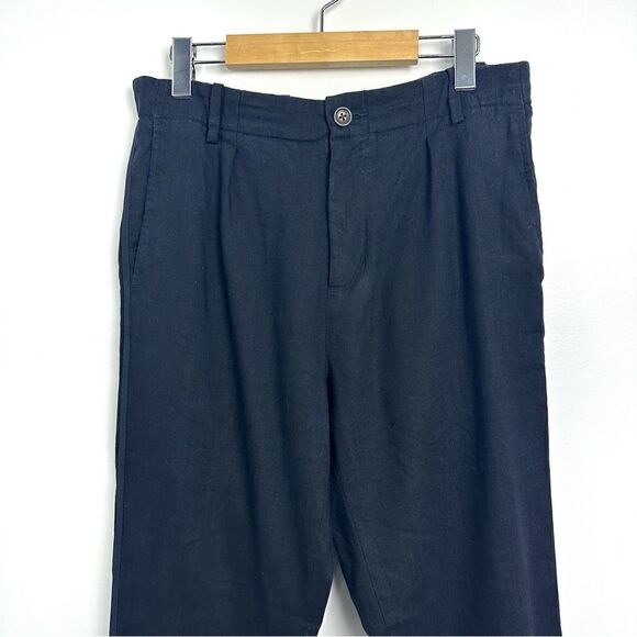 Vince Navy Linen Blend Ankle Pant Sz 30 - Picture 5 of 16